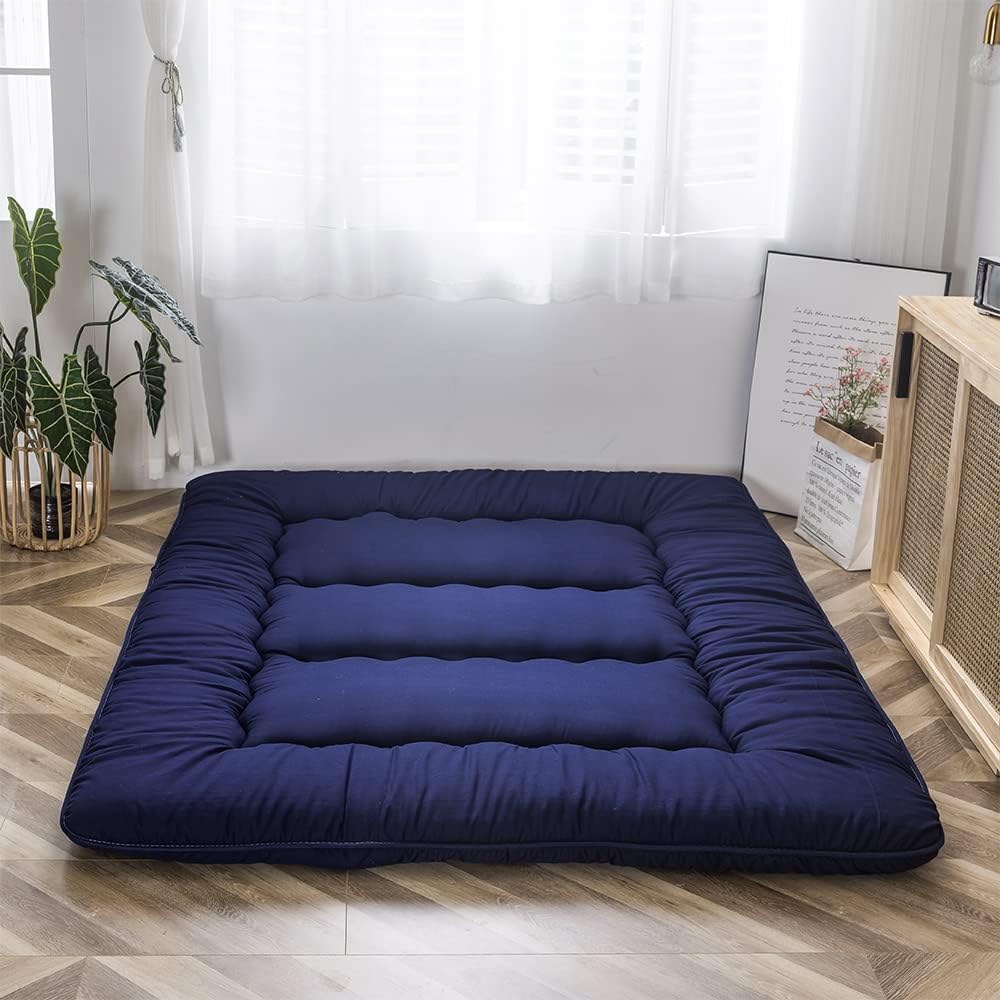 MAXYOYO - Puf plegable para sofá, cama, colchón de piso para adultos, extra grueso, 6 pliegues, sofá para recámara, sala de estar, beige, 135 x 240 cm