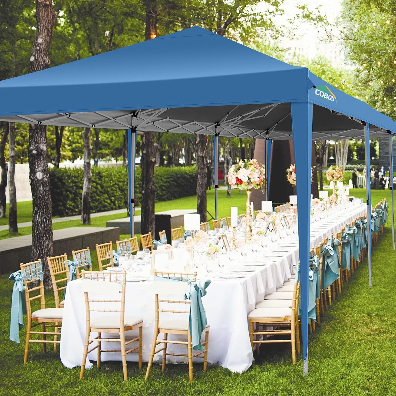 COBIZI - Toldo desplegable de 10 x 20 Pulgadas con 6 Paredes Laterales, toldo Impermeable para Eventos al Aire última intervensión, UPF 50+ cenador portátil para Fiestas, Playa, Camping, Boda,