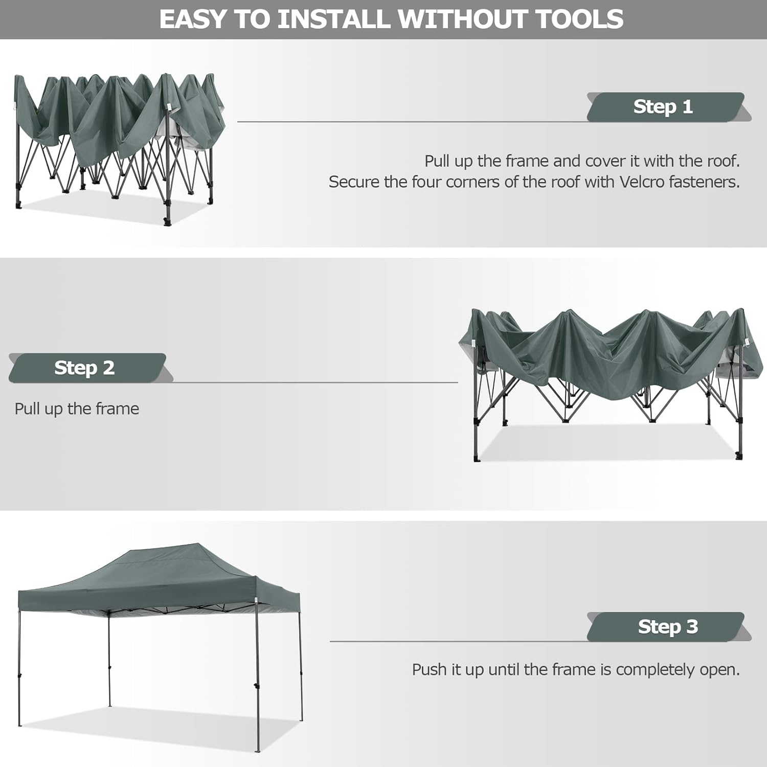 COBIZI - Toldo desplegable de 10 x 20 Pulgadas con 6 Paredes Laterales, toldo Impermeable para Eventos al Aire última intervensión, UPF 50+ cenador portátil para Fiestas, Playa, Camping, Boda,