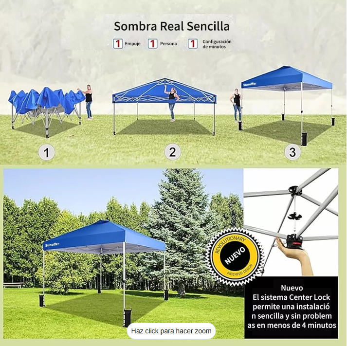 Toldo Carpa Impermeable Plegable Acero 3x3m Bolsa De Peso Eo Safe Imports Esi-16374 Multicolor