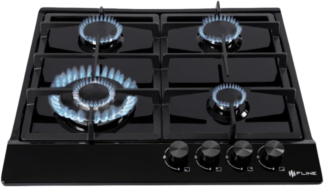 Parrilla De Gas Empotrable 4 Quemadores | Acero Inoxidable | Gas LP Y Gas Natural | Encendido Electrónico | Estufa De Mesa | Parrilla De Inducción | Fácil Limpieza