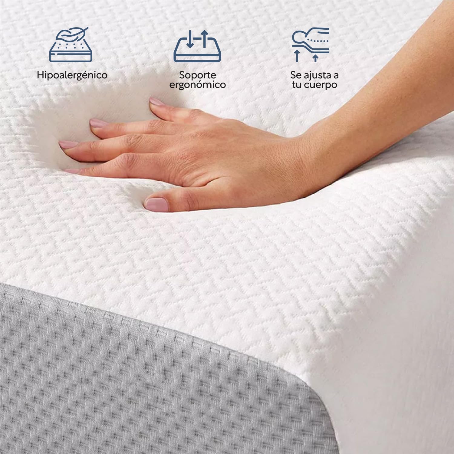 COLORDREAMS | Colchón en Caja Matrimonial Memory – 135x190x23 cm - 6 Capas de Espuma de Alta Densidad – Manijas Reforzadas – Firmeza Justa – Hipoalergénico
