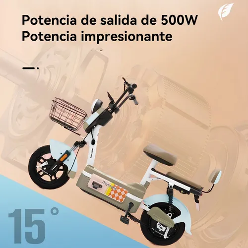 Deylinghs® Bicicleta Eléctrica Para Adultos 500w 30km/h Led