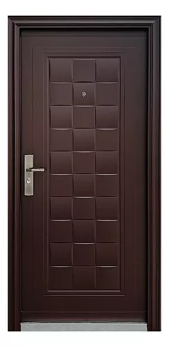 Protecto Home | Puerta de Seguridad Toledo 95-205 Apertura Derecha 100% Acero Color Chocolate
