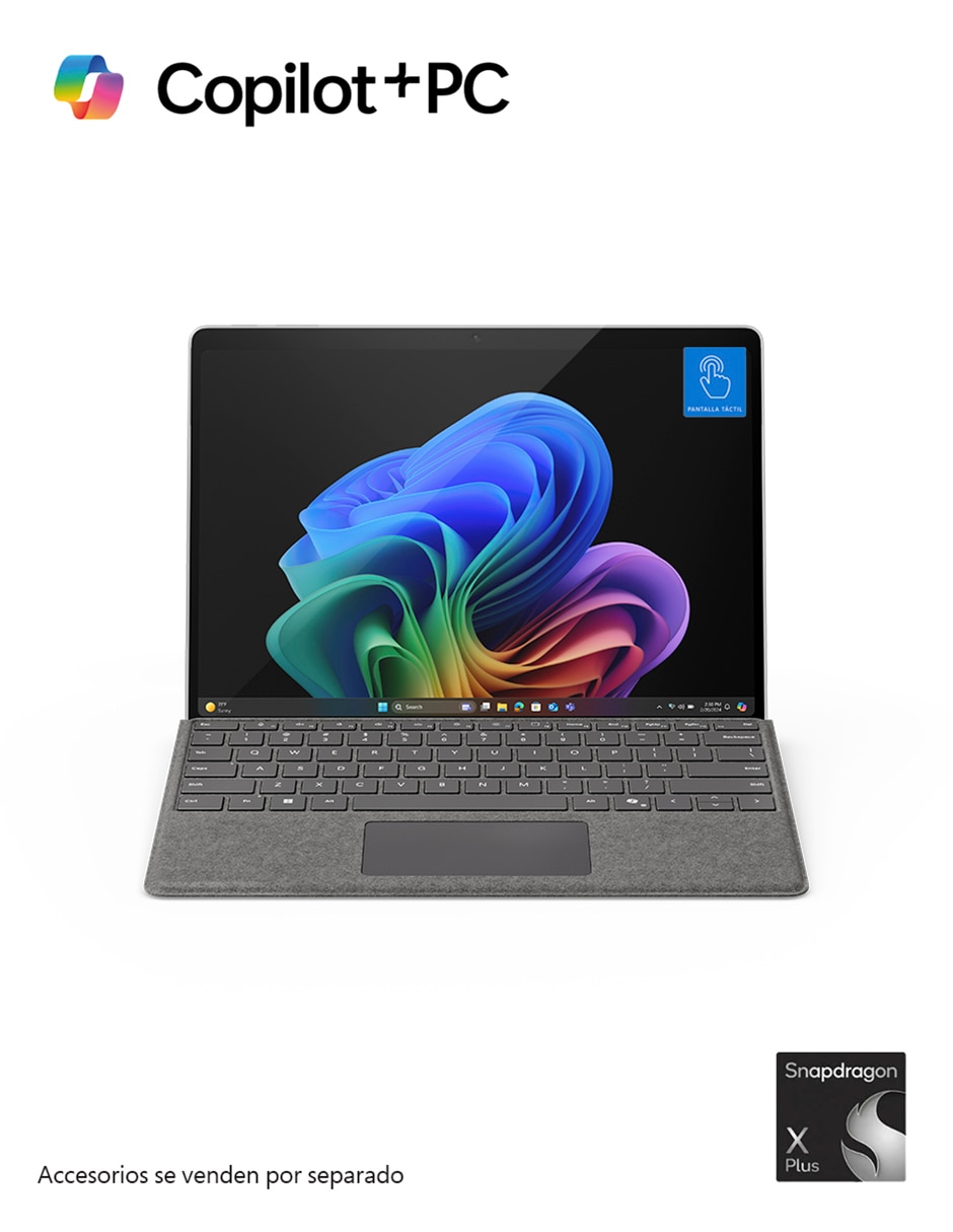 Laptop thin & light Microsoft Surface Pro Copilot+ PC 13 pulgadas Full HD Snapdragon X Plus Qualcomm Adreno 16 GB RAM 512 GB SSD