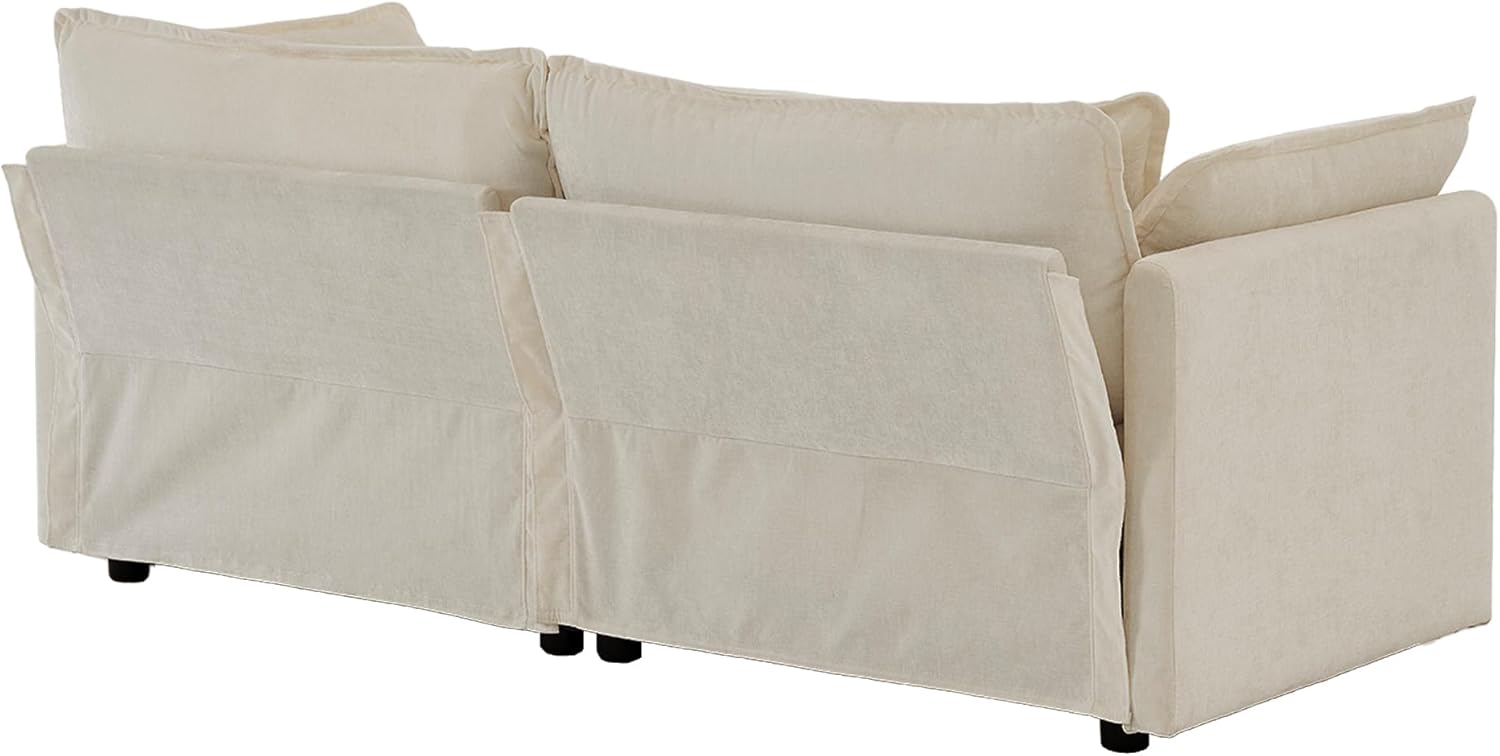 Neylory - Sofá de dos plazas con 2 almohadas para sala de estar, recámara, departamento, 2 plazas de felpilla para asiento profundo