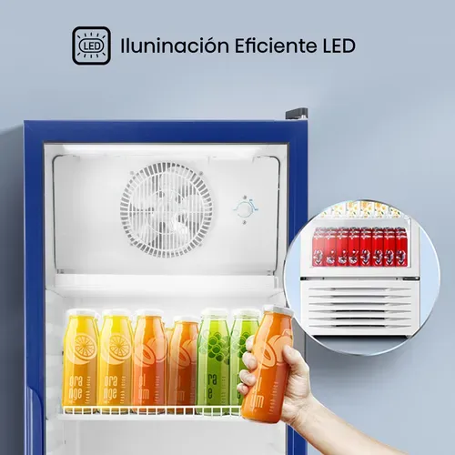 Hisense CVC494N3AWX Congelador vertical con puerta de cristal,13 pies cúbicos,Refrigerante Eco-friendly,Sistema de Ventilación Anticondensación,60x65x185cm(AnchoxLargoxAlto)