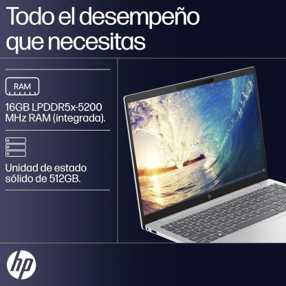 HP Laptop Pavilion Plus 14-ew0001la, Intel Core i5, 16 GB RAM, 512 GB SSD, Pantalla WUXGA (1920x1200), 14", Windows 11 Home, Teclado en Español, Garantía México, Plata Natural