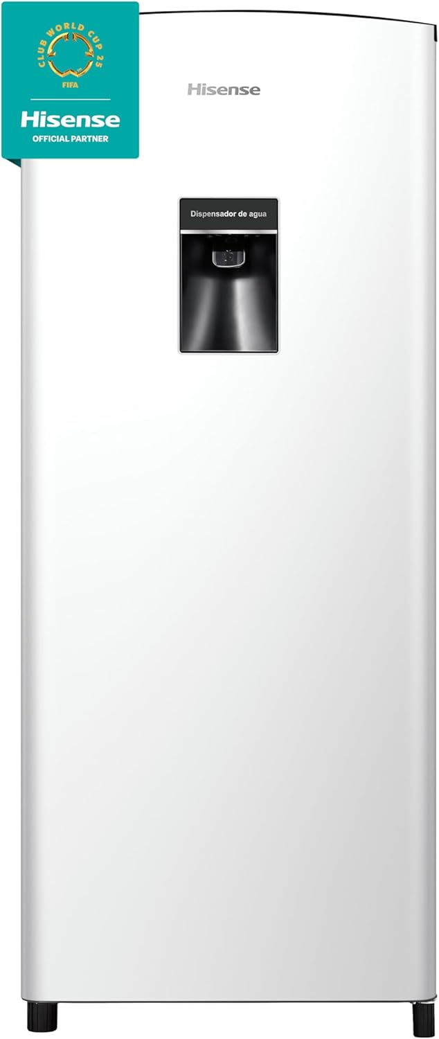 Hisense RR63D6WGX-Refrigerador Una Puerta, 6.3 pies cúbicos con Dispensador de Agua,Deshielo Semiautomático,Sello de Puerta Antibacteriano,52x54x128cm(AnchoxLargoxAlto),Gris