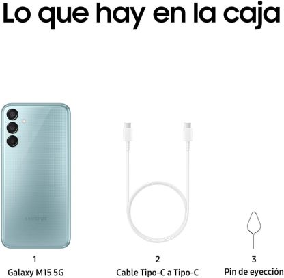 Celular Galaxy M15 5G Azul Claro 4GB RAM 128/256/512GB, Smartphone Nacional con Garantía