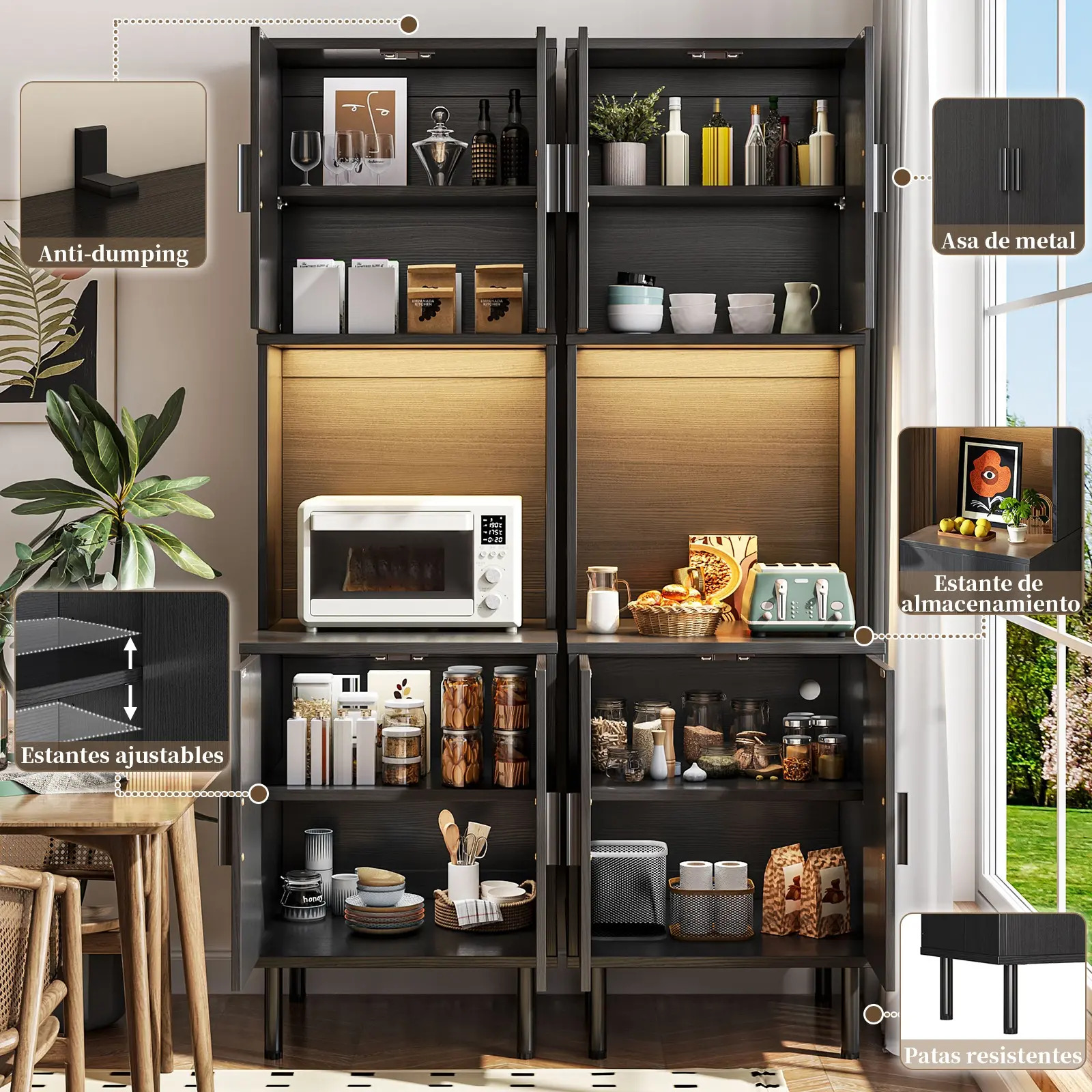 Rack Mueble Organizador Multiusos Cocina Moderno Microondas
