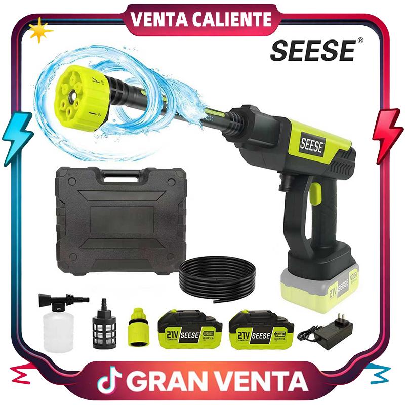 SEESE Hidrolavadora Inalámbrica 21V Portátil De Alta Presión Con Batería Recargable Para Lavar Autos Jardín Hogar, ideal como regalo festivo.