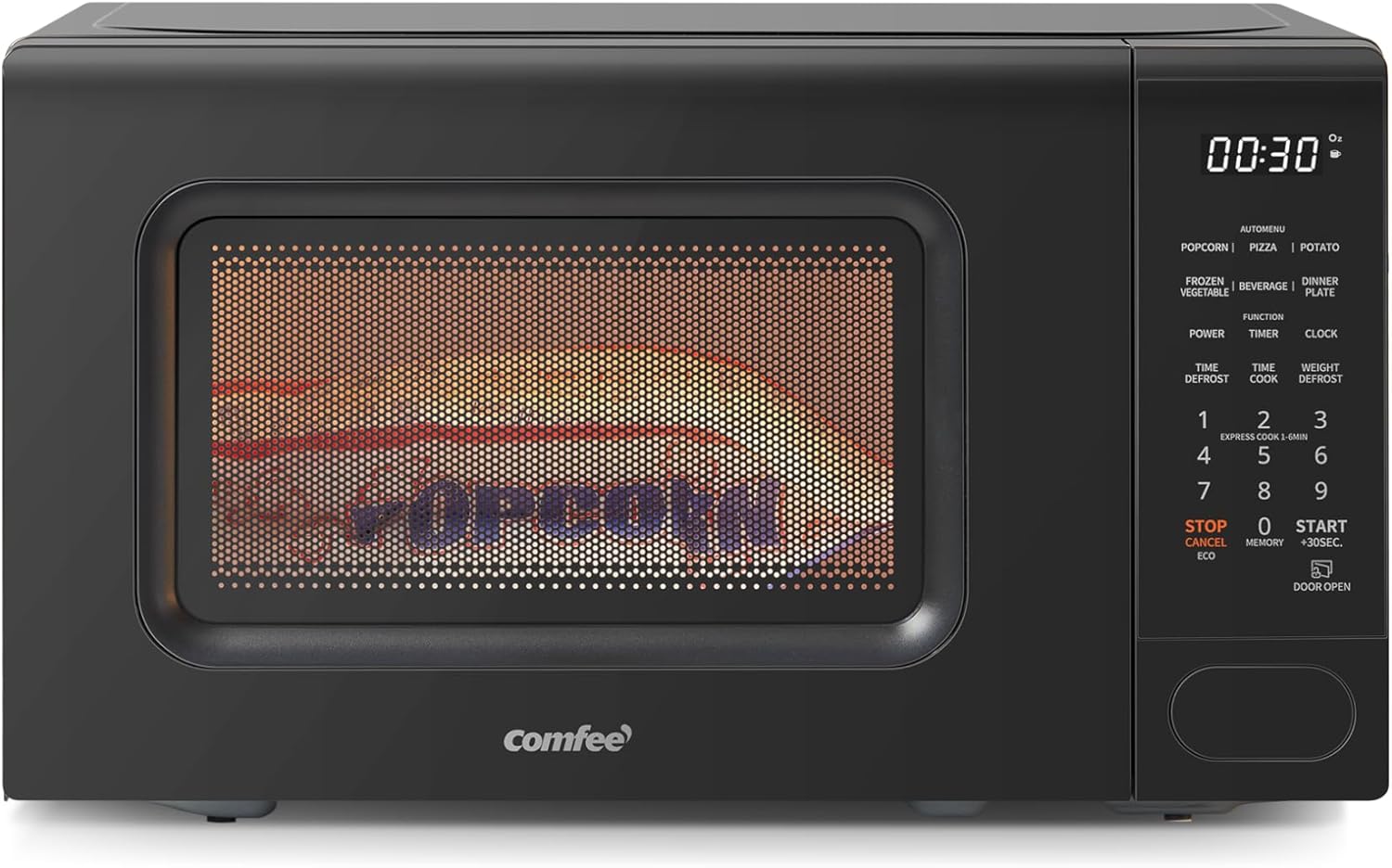 COMFEE CMO-C20M1WB - Horno de microondas para encimera, microondas pequeño de 0.7 pies cúbicos con 11 niveles de potencia, función de restablecimiento de la placa giratoria, cocción rápida,