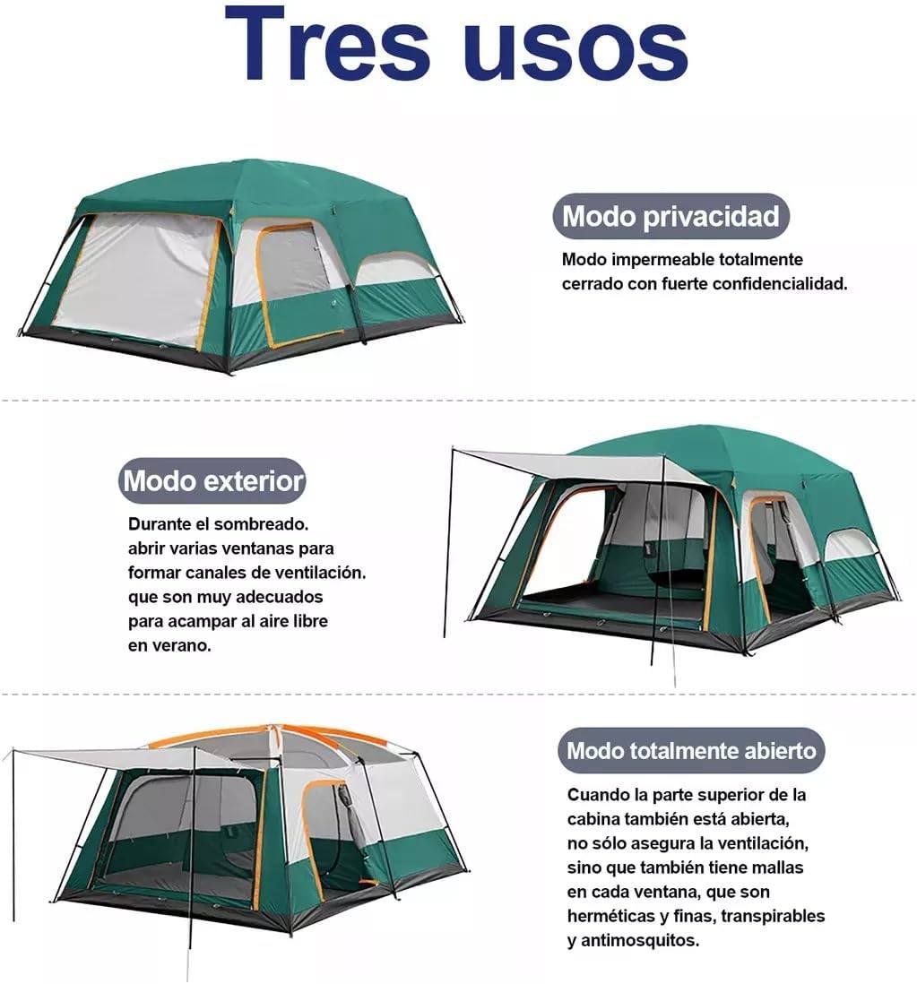UNIFULL Gran Tienda de Campaña de 8-12 Personas, con Bolsa de Transporte