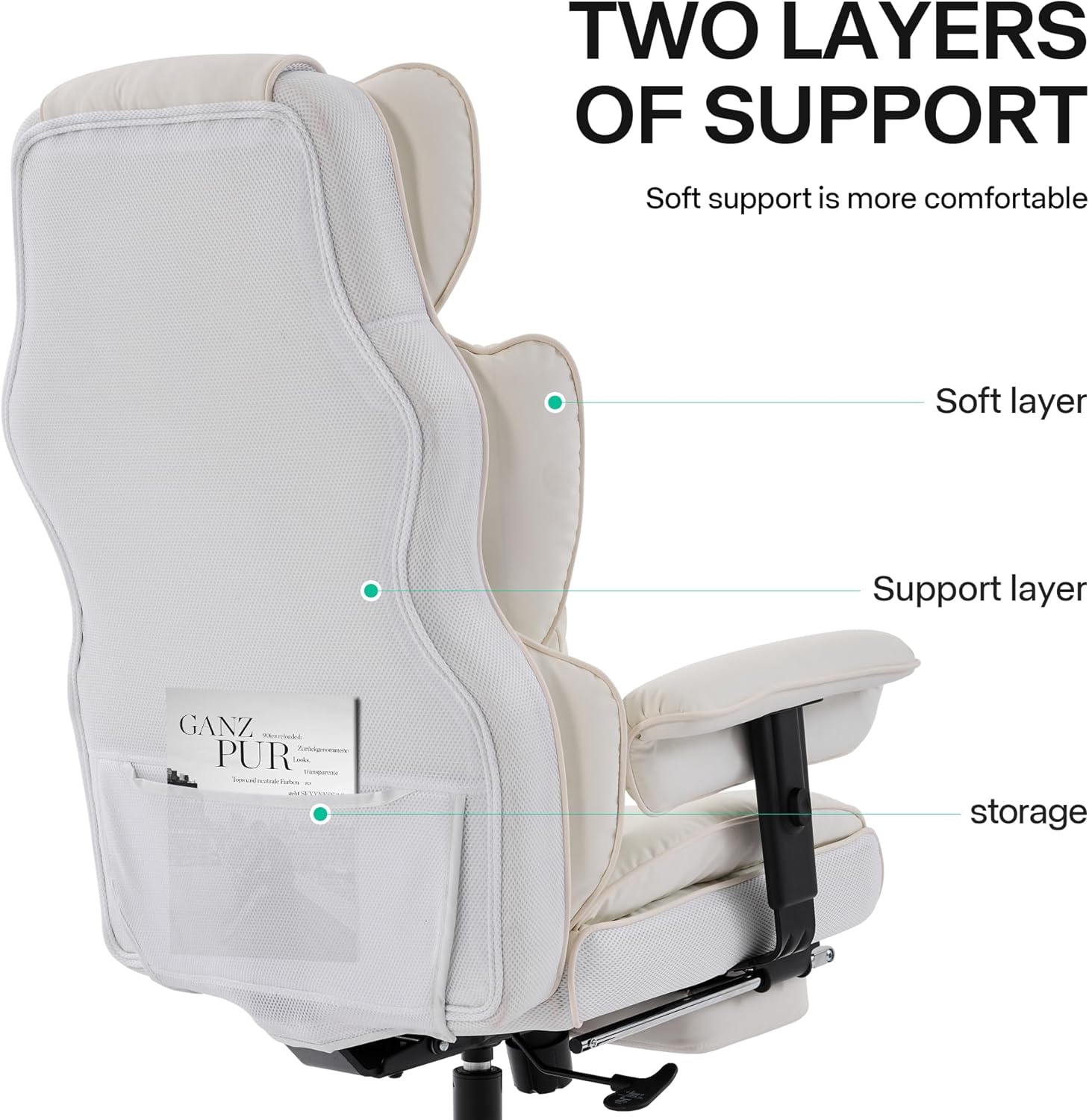 Gzagdecr - Silla de oficina grande y alta de 400 libras, silla de juego de piel sintético con respaldo alto, silla reclinable, silla de oficina ergonómica ejecutiva, soporte lumbar, silla de
