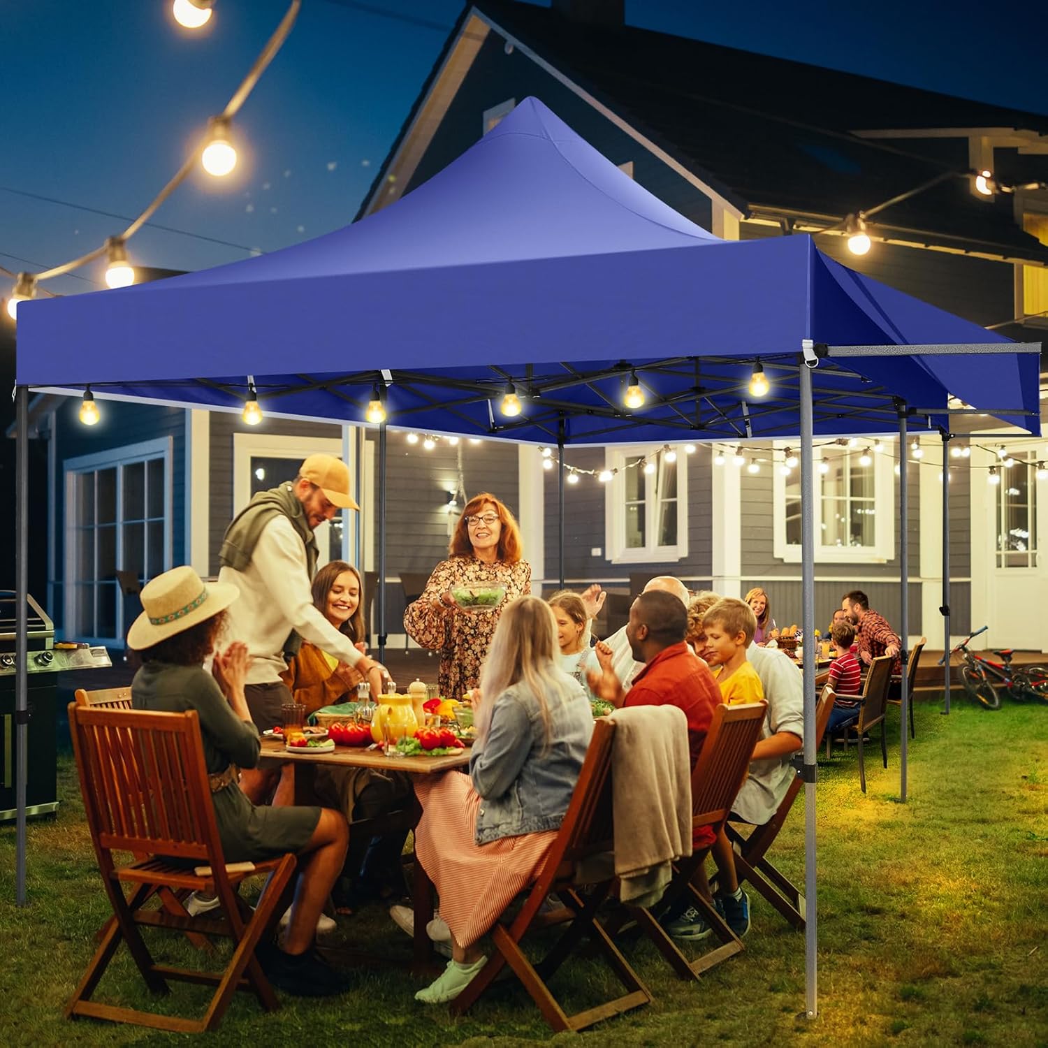 COBIZI - Toldo desplegable de 10 x 20 Pulgadas con 6 Paredes Laterales, toldo Impermeable para Eventos al Aire última intervensión, UPF 50+ cenador portátil para Fiestas, Playa, Camping, Boda,