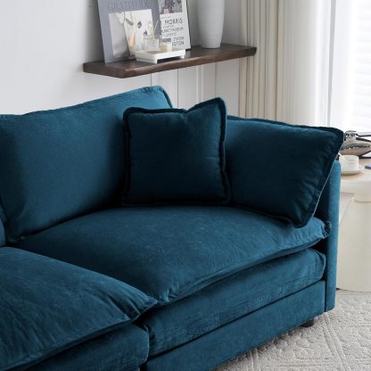 Neylory - Sofá de dos plazas con 2 almohadas para sala de estar, recámara, departamento, 2 plazas de felpilla para asiento profundo