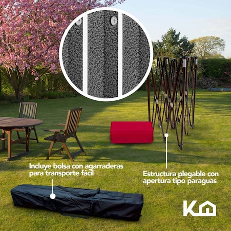 Toldo Carpa Impermeable Plegable Acero 2x2 M Bolsa