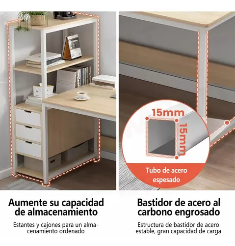 Escritorio De Computadora Con Combinación De Estantería 1.2m