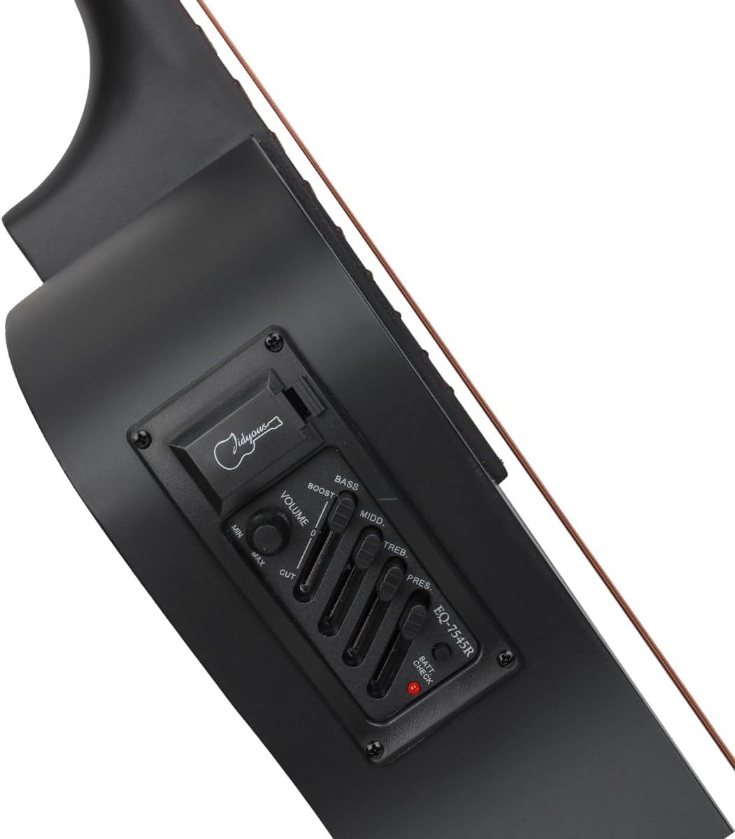 Jidyous electricacústica 38 inch Acústica Clasica guitarras Funda Y Accesorios, con correa, afinador, un paquete de cuerdas adicionales, capo, paño de limpieza, 3 púas, bolsa de concierto (Natural)