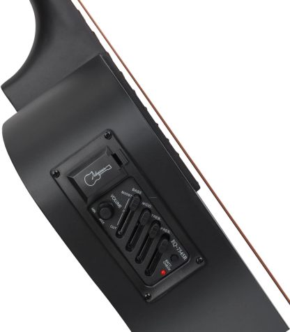 Jidyous electricacústica 38 inch Acústica Clasica guitarras Funda Y Accesorios, con correa, afinador, un paquete de cuerdas adicionales, capo, paño de limpieza, 3 púas, bolsa de concierto (Natural)