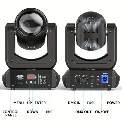 Cabeza Móvil 150W Beam DJ con Prisma 18, DMX y Control de Sonido