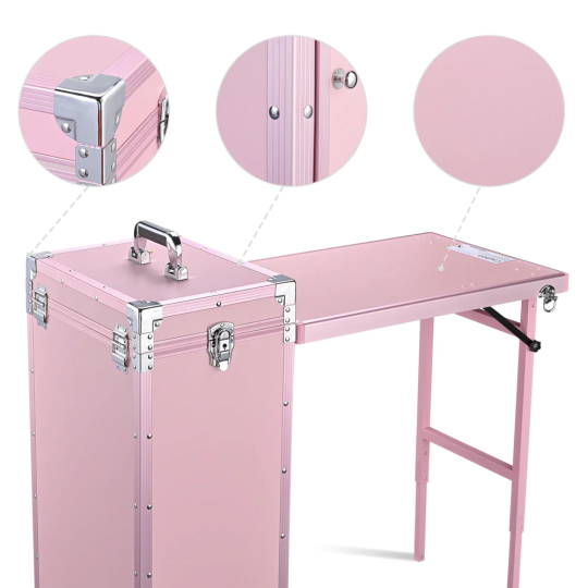 Mesa de maquillaje con ruedas para manicura