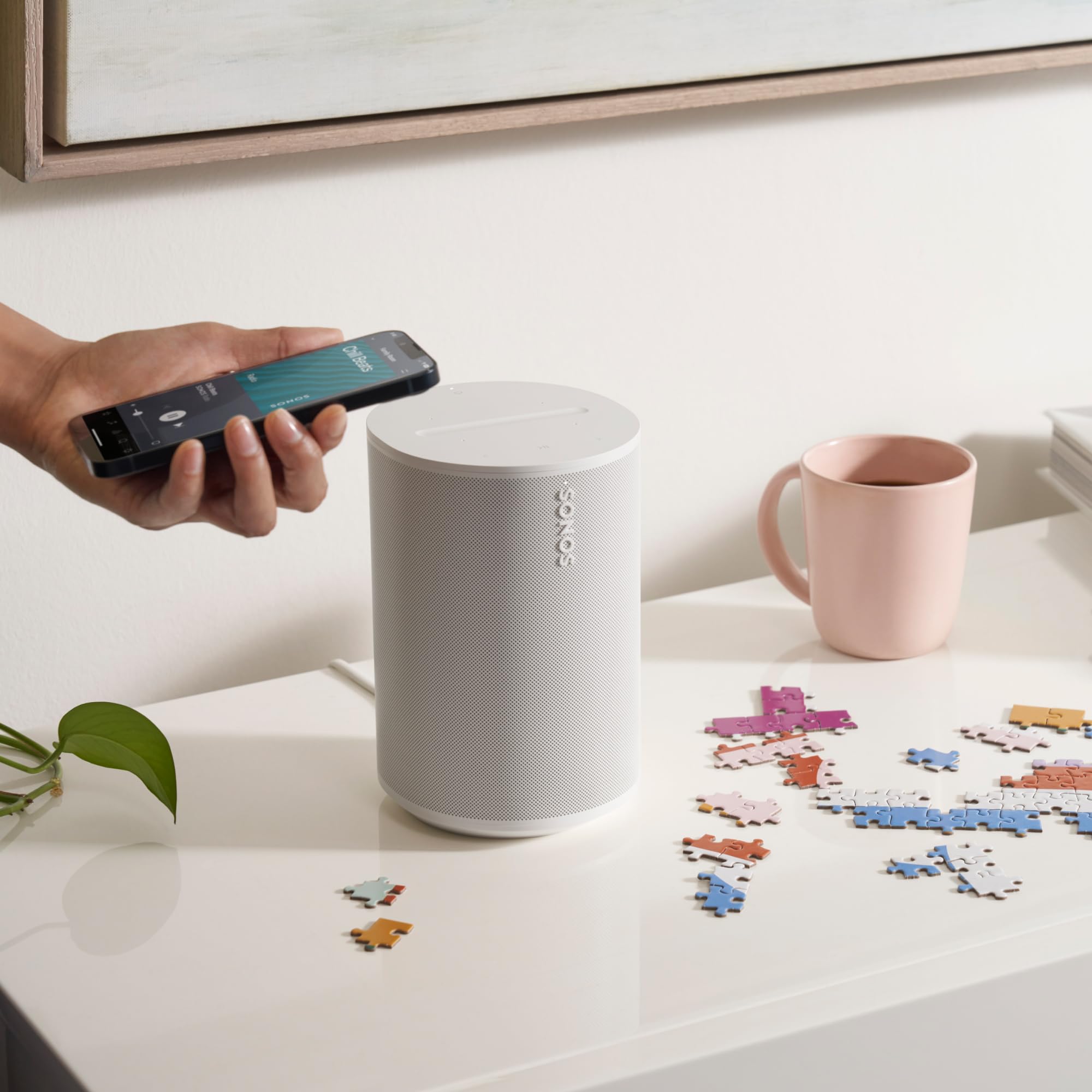 Sonos Era 100 Bocina Inalámbrica con Acústica y Conectividad de Última Generación Wi-Fi y Bluetooth - Blanco