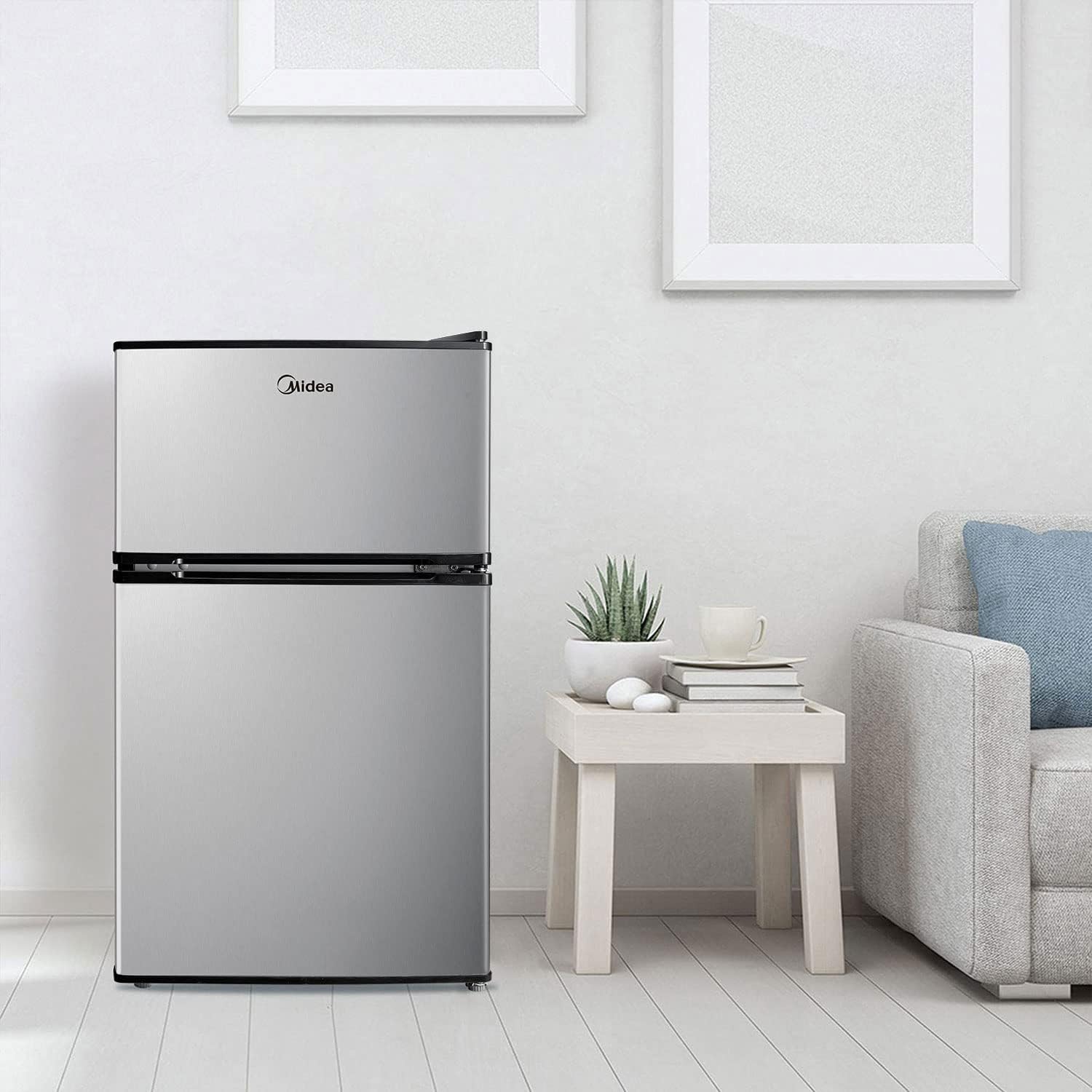Midea WHD-113FSS1 Refrigerador compacto, 3.1 pies cúbicos, acero inoxidable