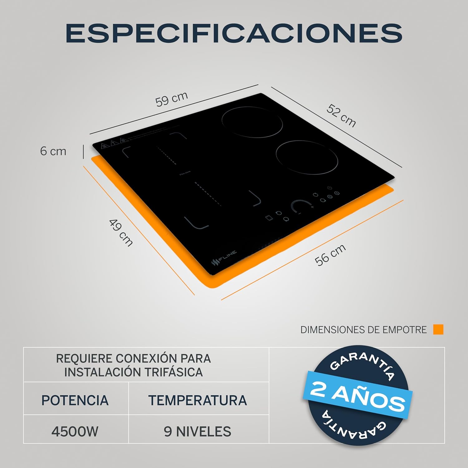 Parrilla De Gas Empotrable 4 Quemadores | Vidrio Templado | Gas LP Y Gas Natural | Encendido Electrónico | Estufa De Mesa | Parrilla De Inducción | Fácil Limpieza