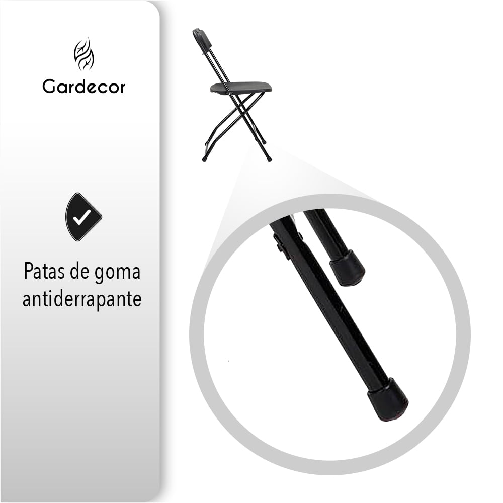 SET DE 10 SILLAS PLEGABLES PARA EVENTOS COLOR NEGRO GARDECOR