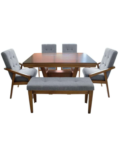 Comedor para 6 personas de madera de parota