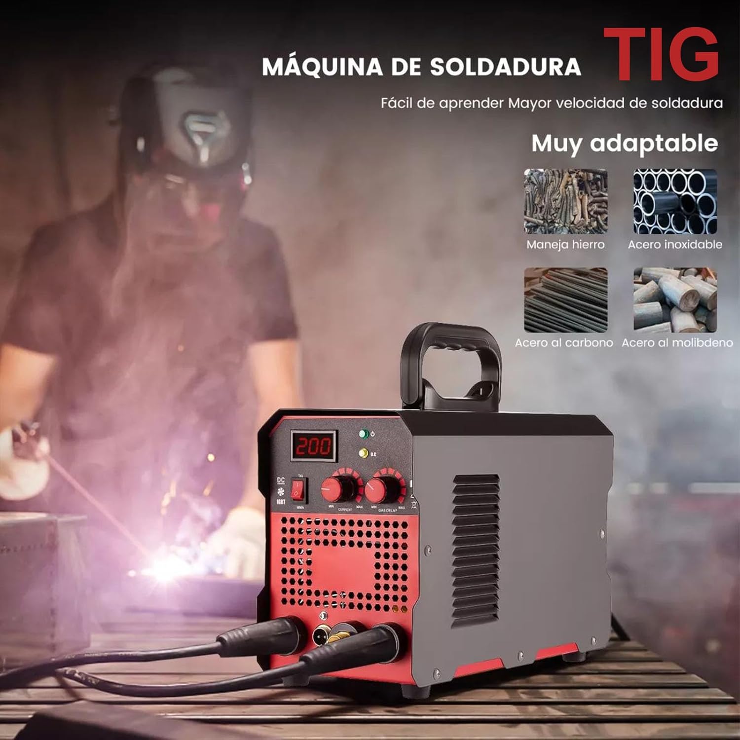 YOMYM Soldadora Inversora Portátil, Máquina de Soldar 110/220V 250A para MMA/TIG