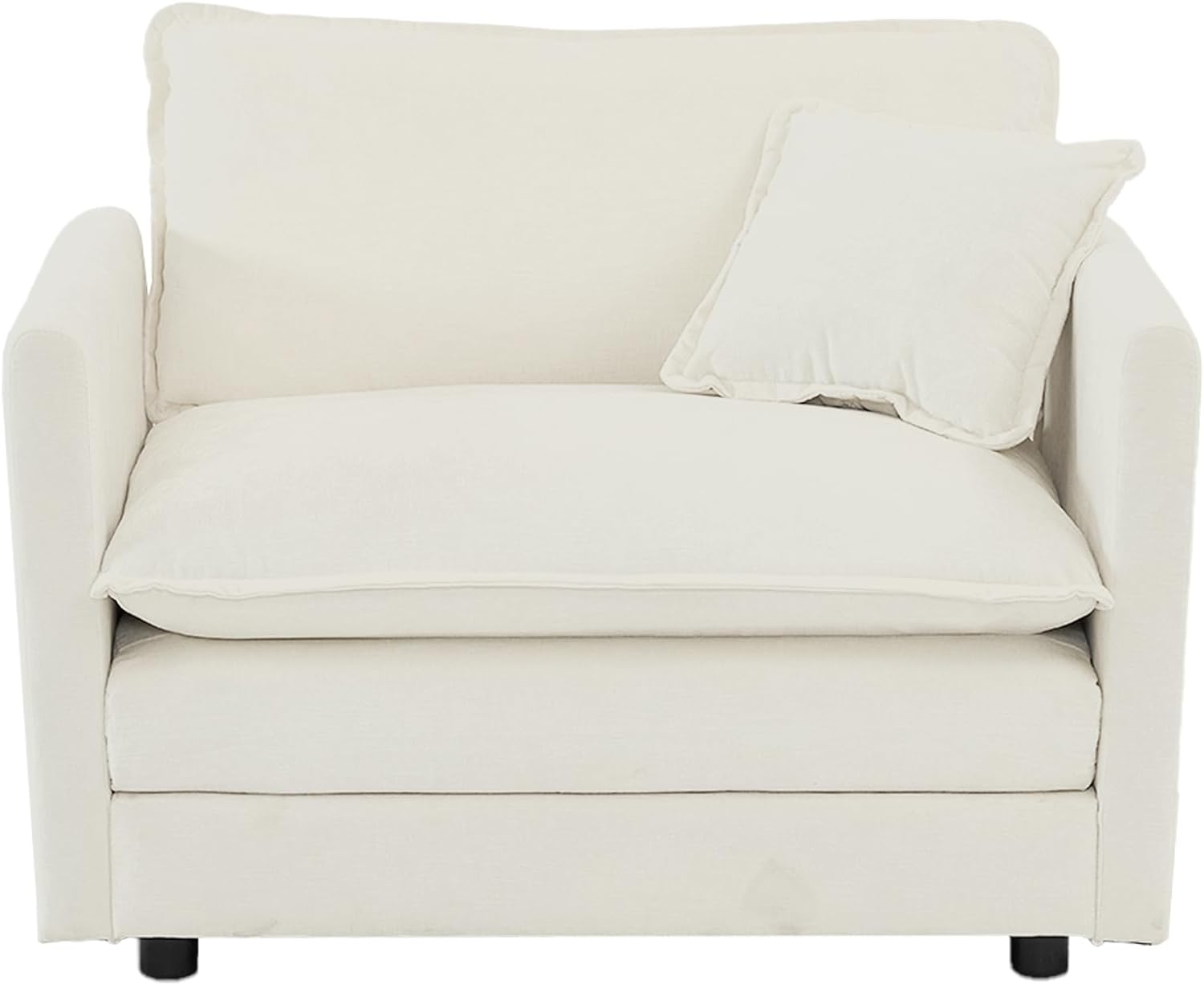 Neylory - Sofá de dos plazas con 2 almohadas para sala de estar, recámara, departamento, 2 plazas de felpilla para asiento profundo