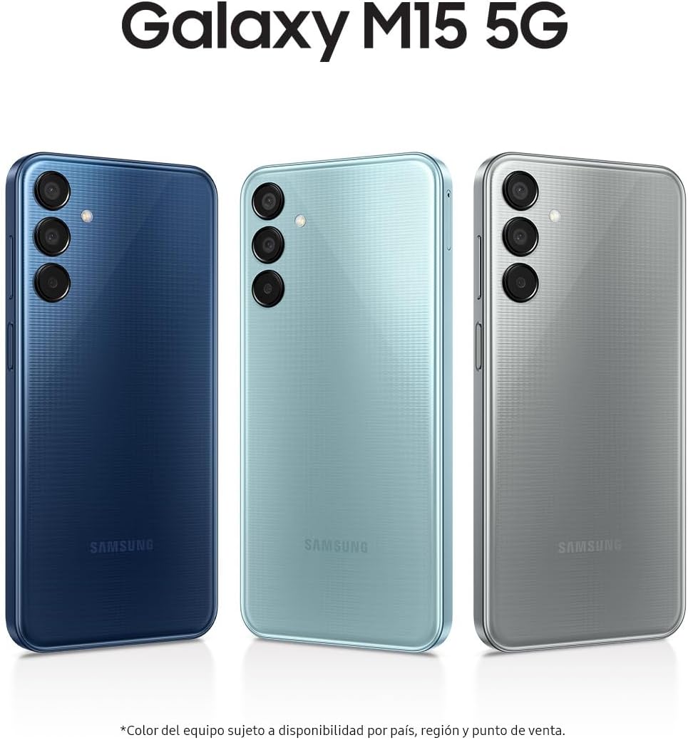 Celular Galaxy M15 5G Azul Claro 4GB RAM 128/256/512GB, Smartphone Nacional con Garantía