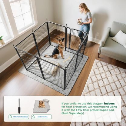 FXW Rollick Corral para Perros para Patio, RV Camping│Patentado, 24 Pulgadas 8 Paneles