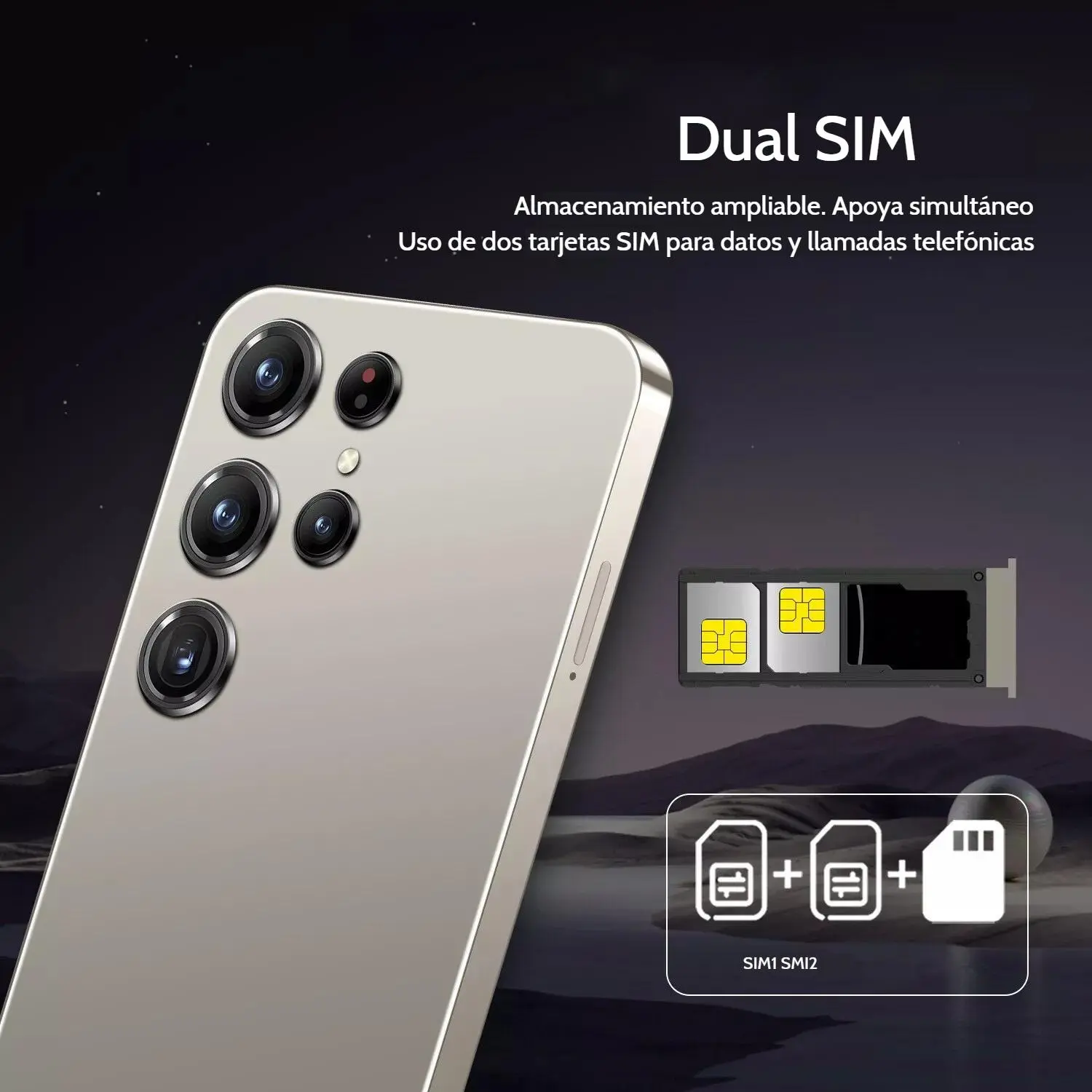 Combo Teléfono Inteligente | Con regalo exclusivo | ​Batería de 8000mAh con Charge de 18W | 6.8" y 90Hz | Cámara de 50MP | Doble ranura para tarjetas SIM |
