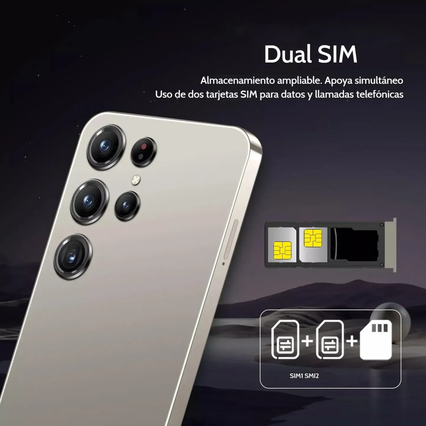 Combo Teléfono Inteligente | Con regalo exclusivo | ​Batería de 8000mAh con Charge de 18W | 6.8" y 90Hz | Cámara de 50MP | Doble ranura para tarjetas SIM |