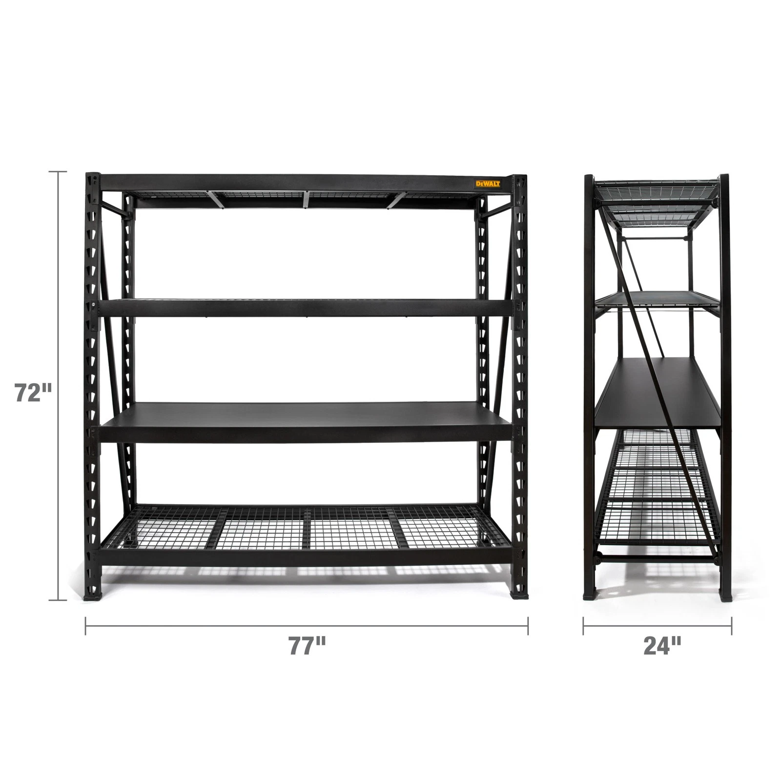 DeWalt 41660 DXST10000BLK Estante de almacenamiento industrial de 4 estantes, marco negro, 6 pies de alto