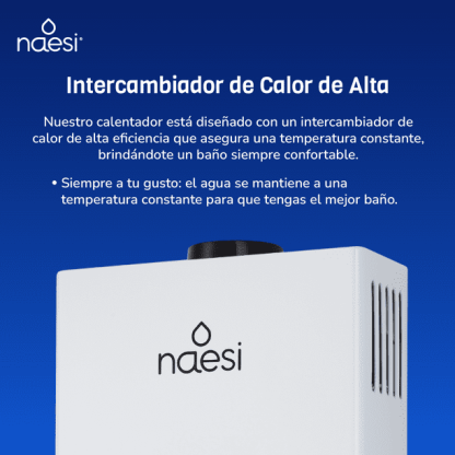 Calentador De Agua 12 Litros De Paso Naesi AN202 Dos Regaderas, Para Uso Exclusivo Gas LP
