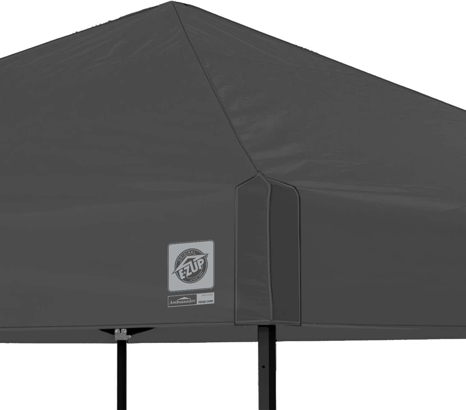E-Z UP Ambassador Instant Shelter Toldo, 10 x 10 pies, Bolsa de Rodillo y Juego de 4 Puntas de Acero, Gris
