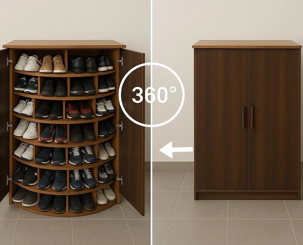 Infinity Shoe Rack — Zapatera Giratoria 360° | 50+ Pares, Armado en 3 Min