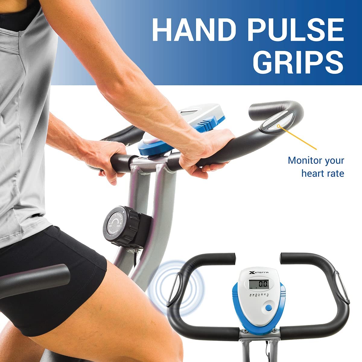 XTERRA Fitness bicicleta estática plegable, capacidad de peso de 220 libras