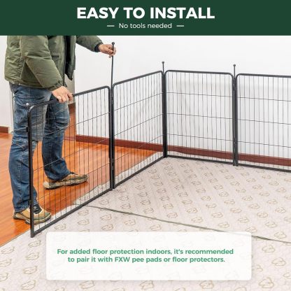 FXW Rollick Corral para Perros para Patio, RV Camping│Patentado, 24 Pulgadas 8 Paneles