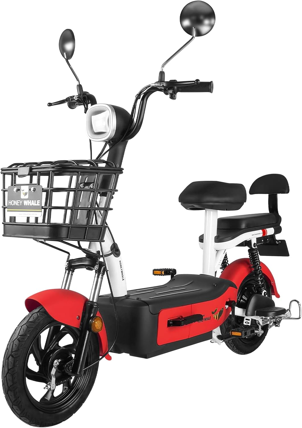 HONEYWHALE U1s Bicicleta Electrica para Adultos, Bicimoto Eléctrica con Alarma, Máxima del Motor 650W, Velocidad Máxima 31KM/H, Autonomía 60-65KM, Baterías de Gran Capacidad de 20AH, Dos Asientos