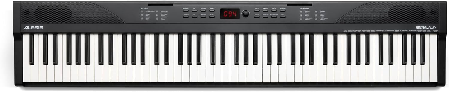 Alesis Melody 61 - Piano eléctrico con 61 teclas, Teclado Musical con altavoces, audífonos, micrófono, soporte para piano, atril y taburete