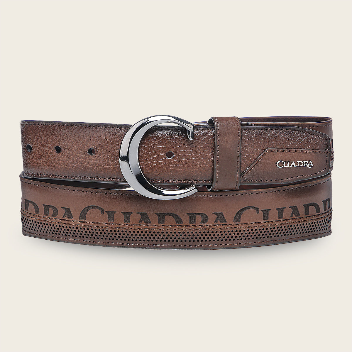 Cinturón casual en piel genuina de venado para caballero