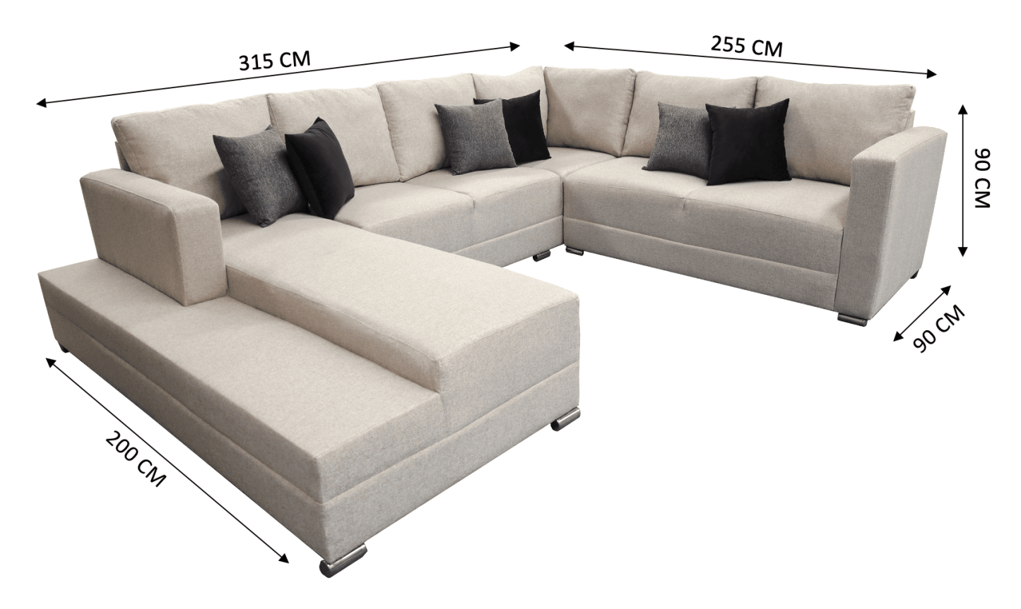 Sala esquinera en U El Bazar Store modelo Corbel gris oxford 4 salas en 1