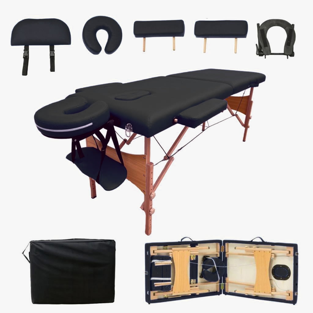 CAMILLA PARA MASAJE PLEGABLE PORTÁTIL Y RECLINABLE COLOR NEGRO LENIVÉ LENIVE CAMA-1N