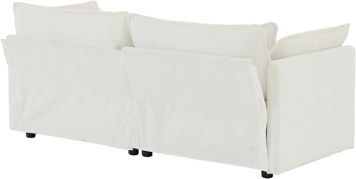 Neylory - Sofá de dos plazas con 2 almohadas para sala de estar, recámara, departamento, 2 plazas de felpilla para asiento profundo